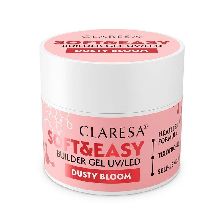 Claresa, Soft&Easy Builder Gel, żel budujący, Dusty Bloom, 12g