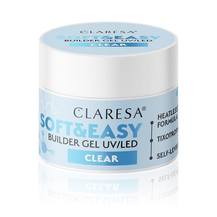 Claresa, Soft&Easy Builder, żel budujący do paznokci, clear, 45g