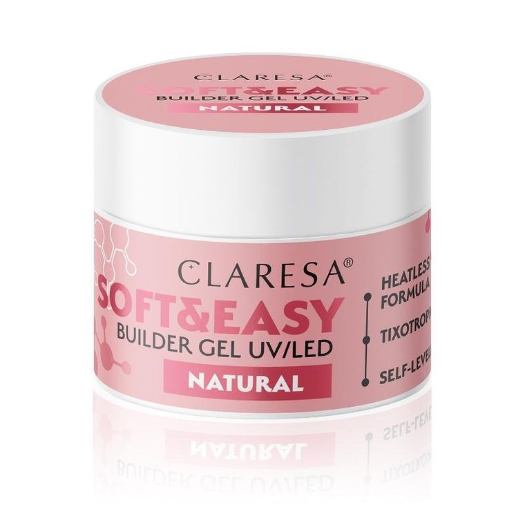Claresa, Soft&Easy Builder, żel budujący do paznokci, natural, 45g