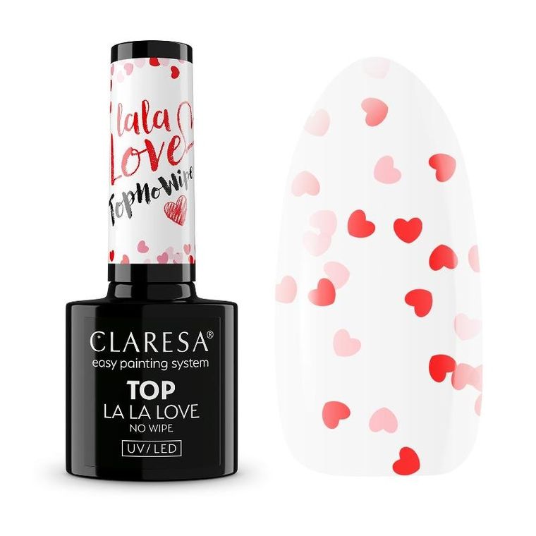 Claresa, top no wipe la la love heart 5 ml