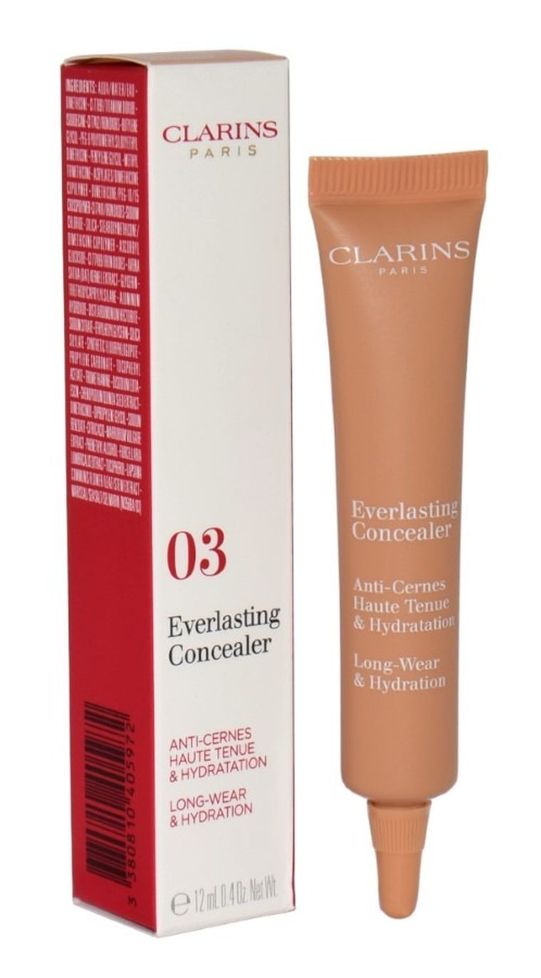 Clarins, Everlasting Concealer, korektor nawilżający przeciw cieniom, 03 Medium Deep, 12 ml