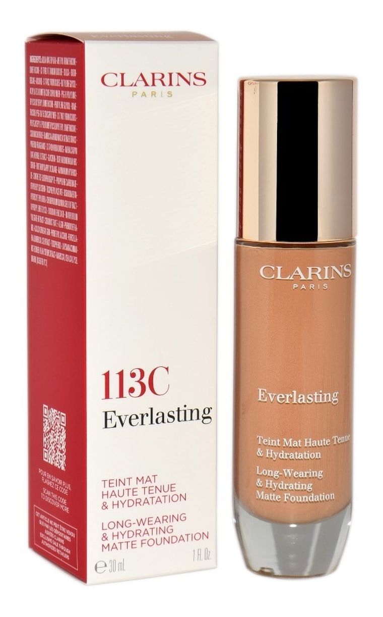 Clarins, Everlasting Foundation, kryjący podkład do twarzy, nr 113C - Chestnut, 30 ml