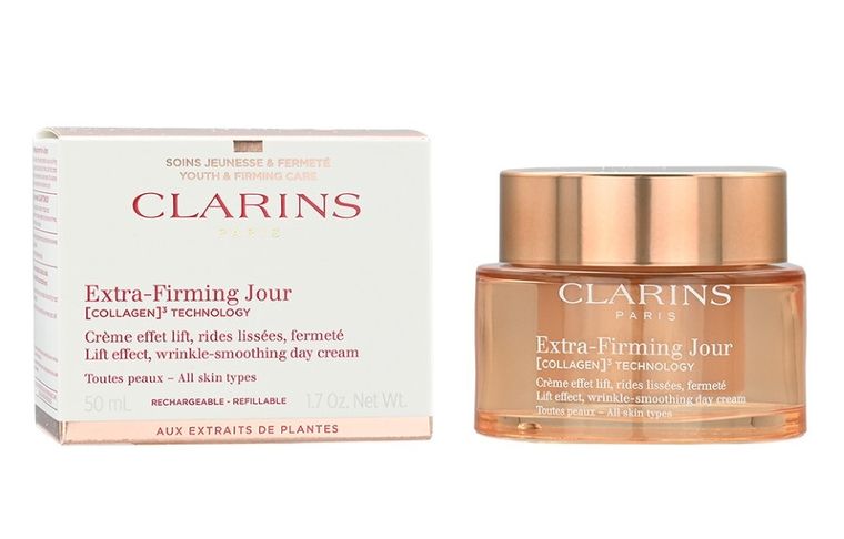 Clarins, Extra Firming Jour Collagen Wrinkle Smoothing Day Cream All Skin Types, krem wygładzający zmarszczki na dzień, 50 ml