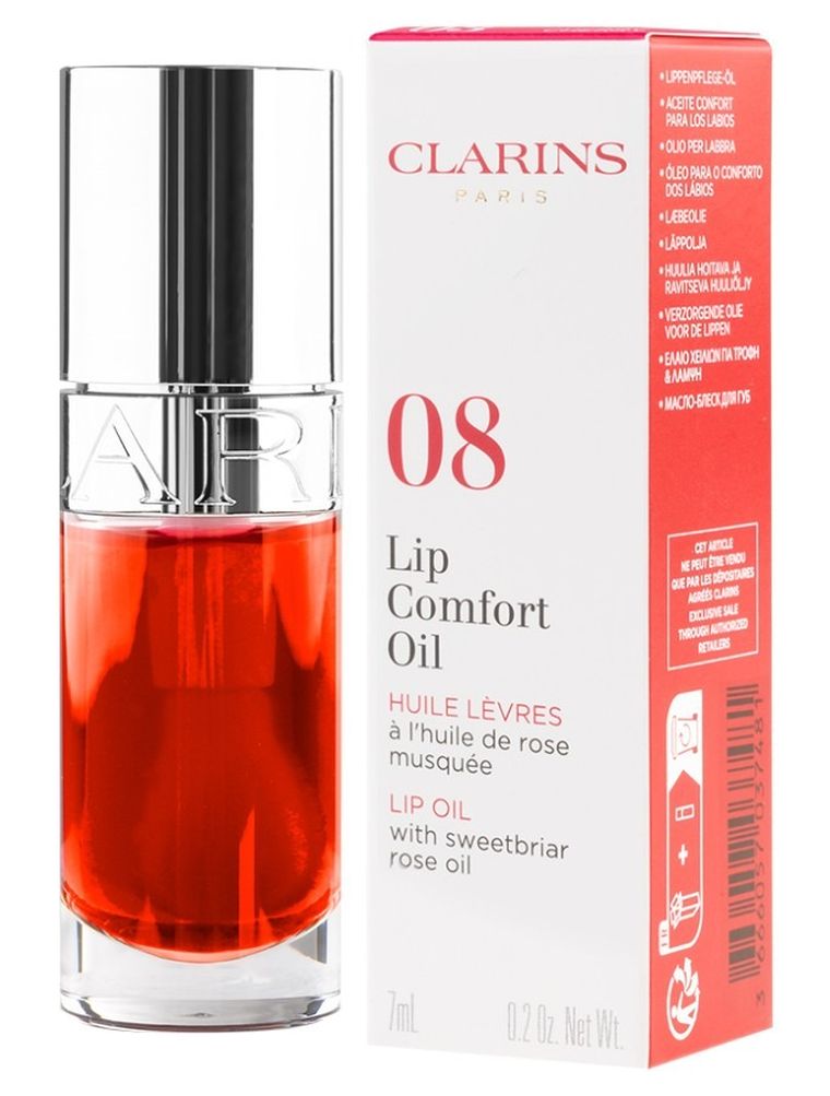 Clarins, Lip Comfort Oil, olejek do ust, 08 Strawberry, 7 ml