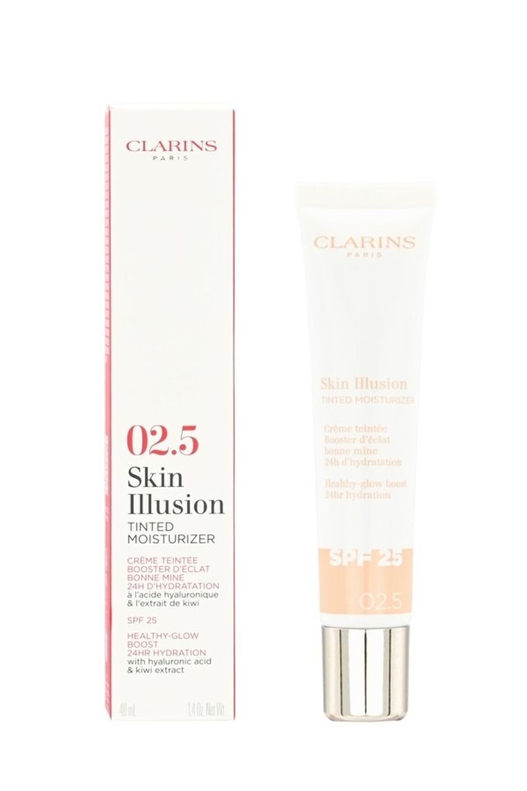 Clarins, Skin Illusion Tinted Moisturizer SPF25, krem koloryzujący do twarzy SPF25, 02.5, 40 ml