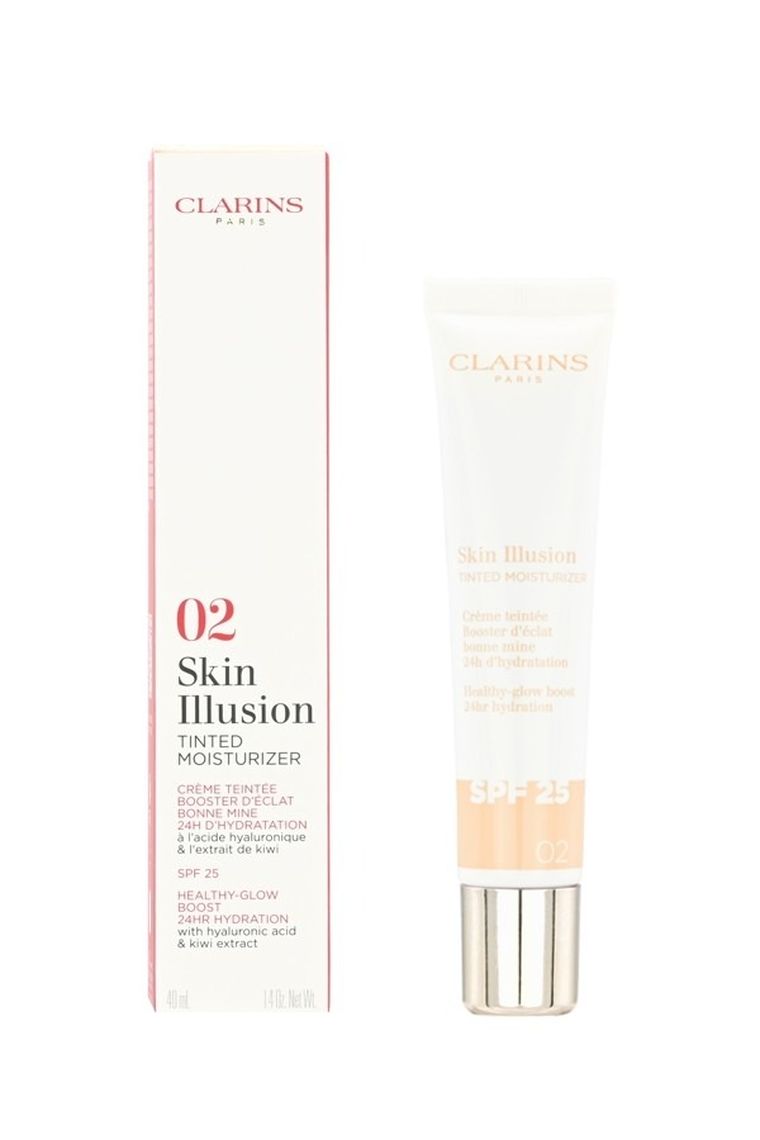 Clarins, Skin Illusion Tinted Moisturizer SPF25, krem koloryzujący do twarzy SPF25, nr 02, 40 ml