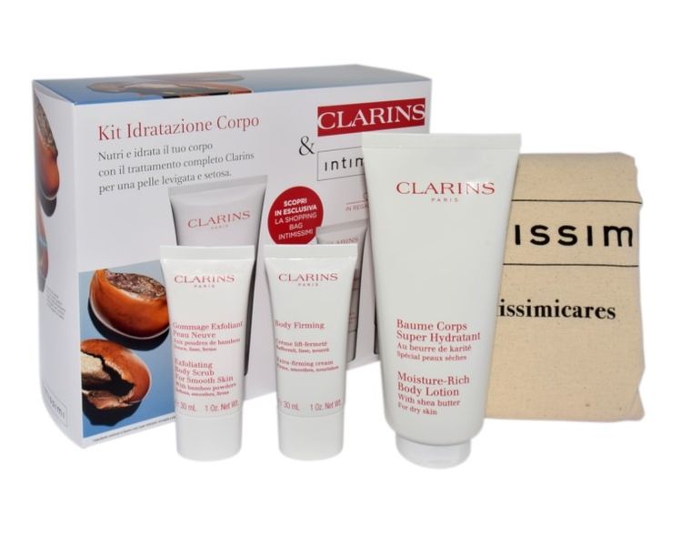 Clarins, zestaw, balsam do ciała, 200 ml + peeling do ciała, 30 ml + krem do ciała, 30 ml