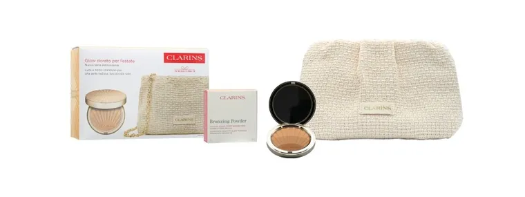 Clarins, zestaw: Poudre Soleil, bronzer, nr 25, 10g + kosmetyczka