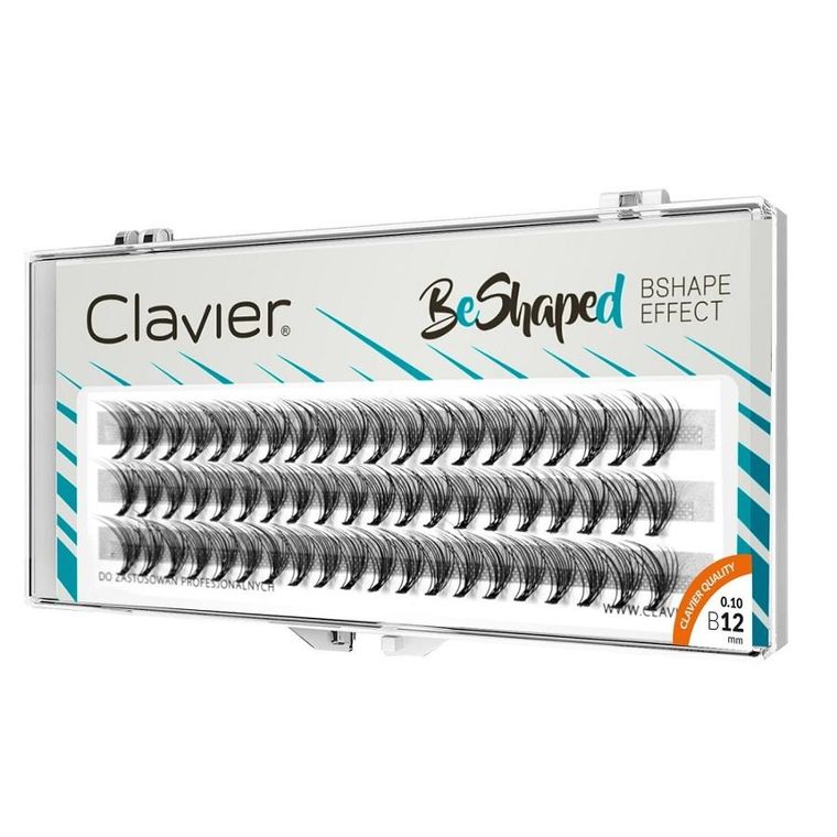 Clavier, BeShaped, jedwabne kępki rzęs skręt B 10D, 12 mm