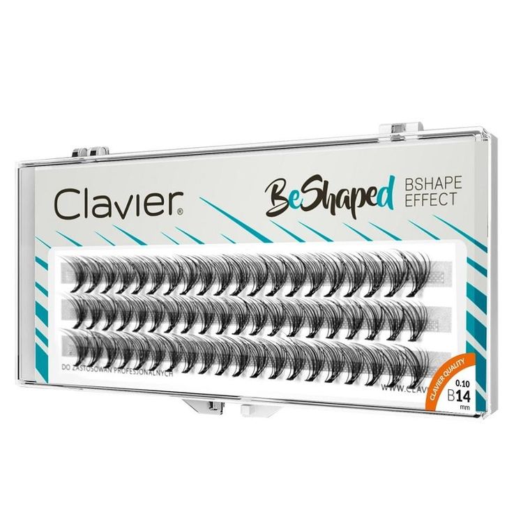 Clavier, BeShaped, jedwabne kępki rzęs skręt B 10D, 14 mm