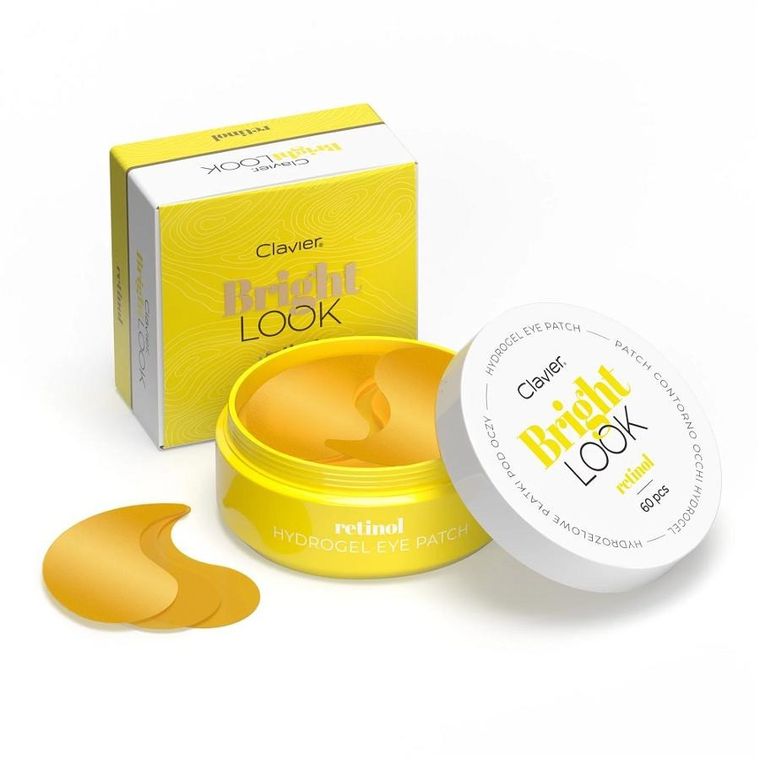 Clavier, Bright Look, hydrożelowe płatki pod oczy, Retinol, 60 szt.