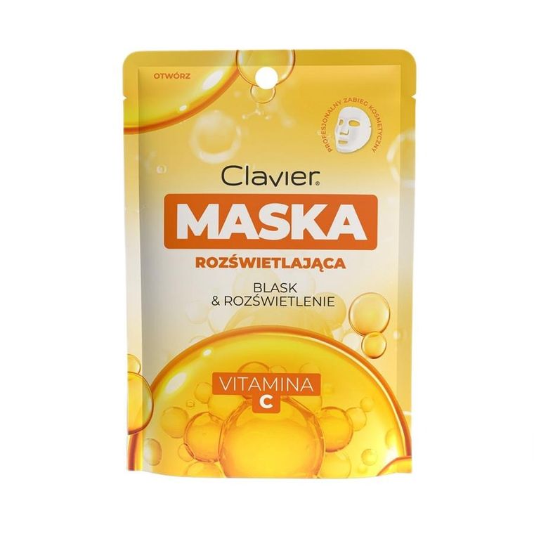 Clavier, maska rozświetlająca w płachcie z witaminą C, 25 ml