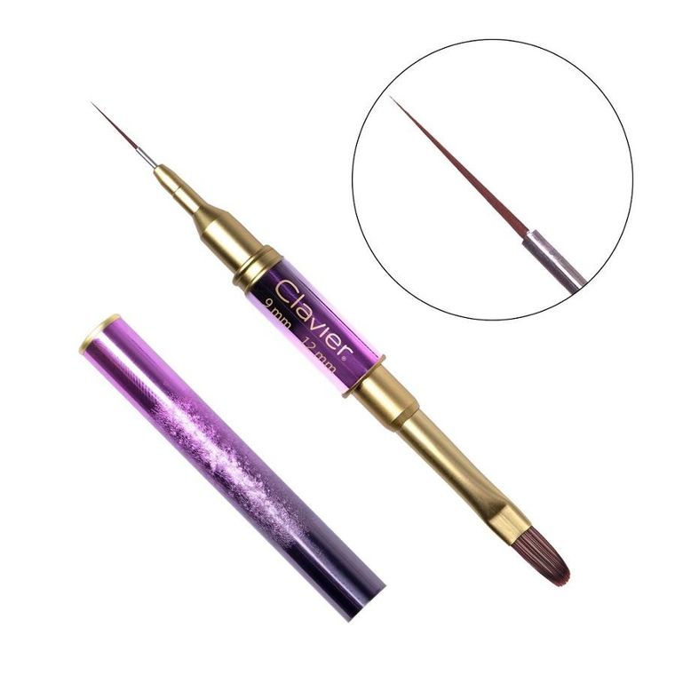 Clavier, pędzelek dwustronny 2w1 do zdobień i żelu, #11