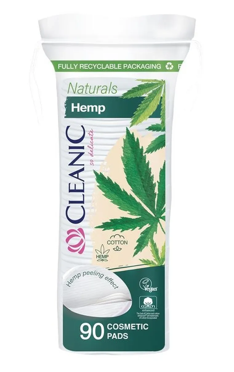 Cleanic, płatki higieniczne, naturals hemp, 90 szt.