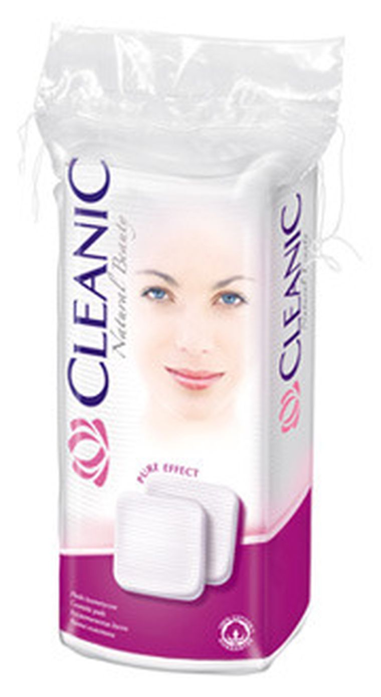 Cleanic, Pure Effect, kwadratowe płatki kosmetyczne, 50 szt.