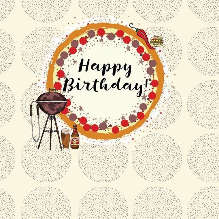 Clear Creations, karnet kwadrat, urodziny, grill