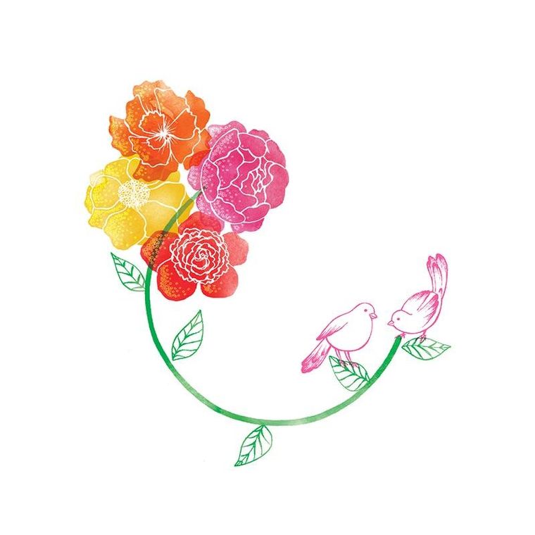 Clear Creations, Swarovski, karnet, Kolorowe kwiaty