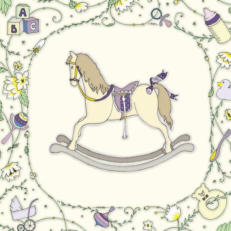 Clear Creations, Swarovski, karnet, kwadrat, Konik na biegunach