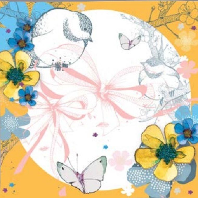 Clear Creations, Swarovski, karnet, kwadrat, Kwiaty, pomarańczowy