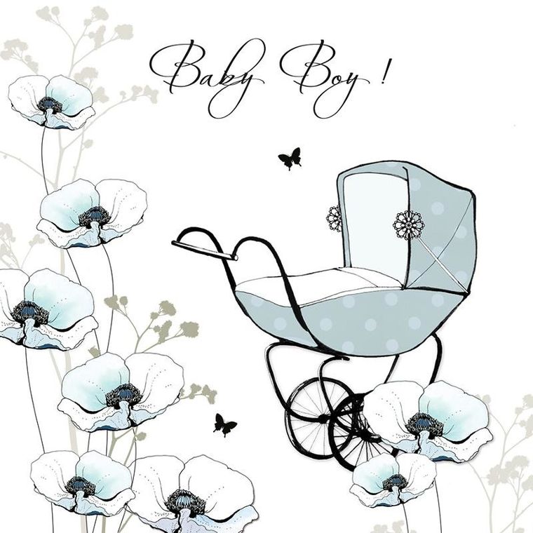 Clear Creations, Swarovski, karnet, kwadrat, Narodziny, chłopiec