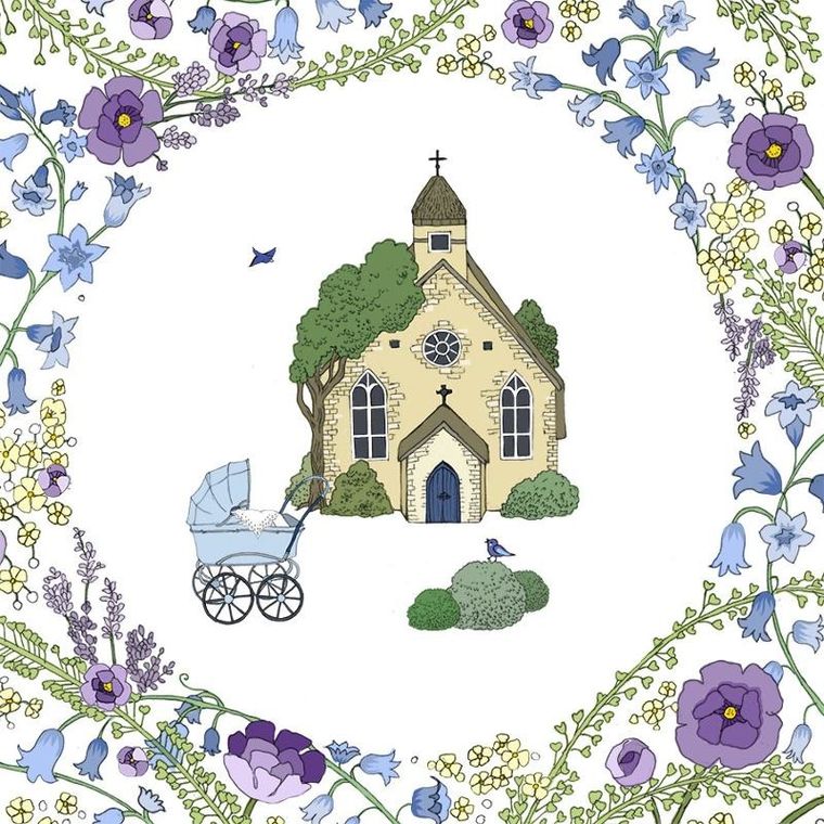 Clear Creations, Swarovski, karnet, kwadrat, Narodziny, chłopiec