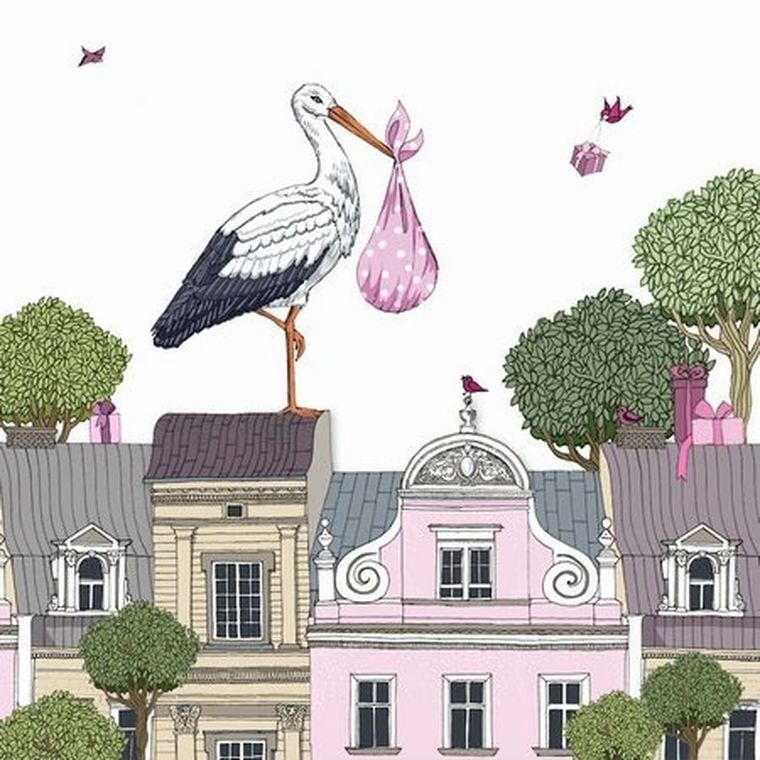 Clear Creations, Swarovski, karnet, kwadrat, Narodziny, dziewczynka