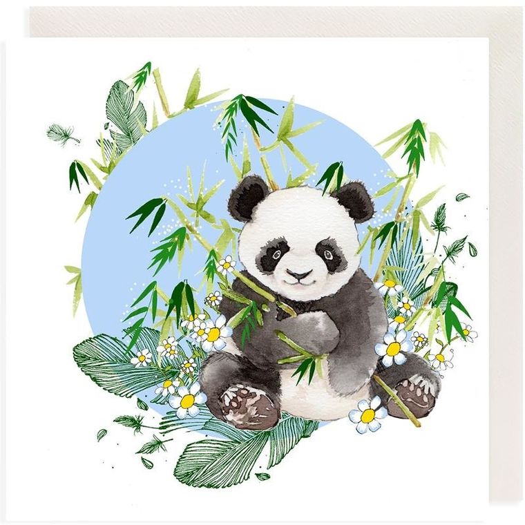 Clear Creations, Swarovski, karnet, kwadrat, Panda