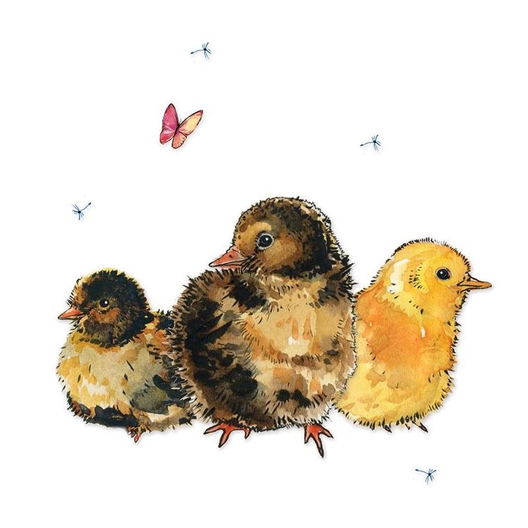 Clear Creations, Swarovski, karnet, kwadrat, Pisklęta