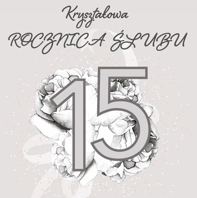 Clear Creations, Swarovski, karnet, kwadrat, Rocznica Ślubu 15