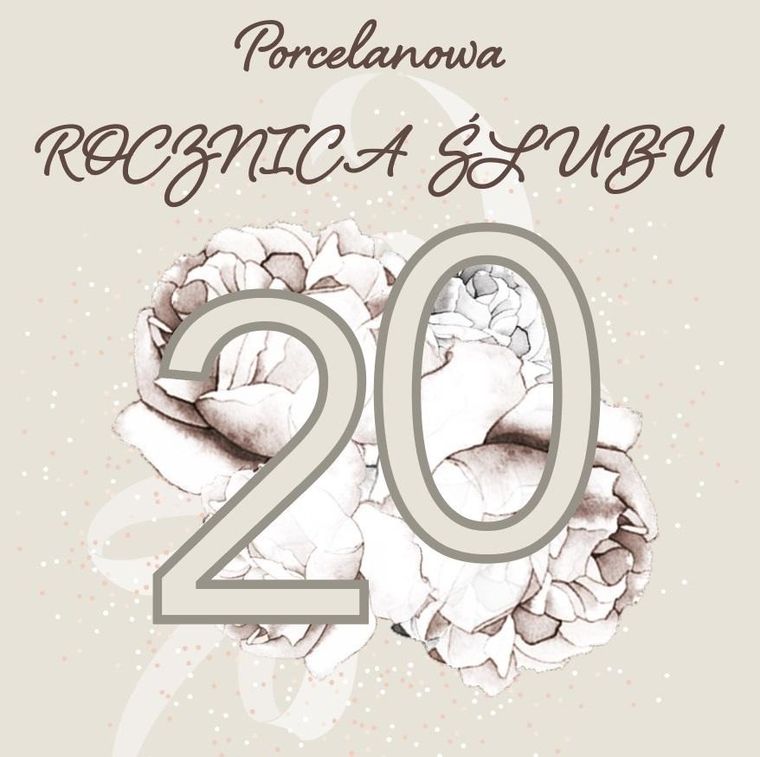 Clear Creations, Swarovski, karnet, kwadrat, Rocznica Ślubu 20
