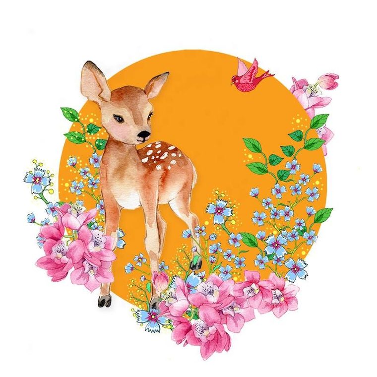 Clear Creations, Swarovski, karnet, kwadrat, Sarna