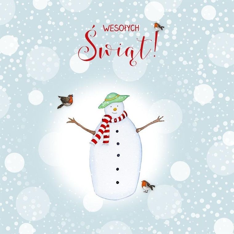 Clear Creations, Swarovski, karnet, kwadrat, Święta, Bałwan