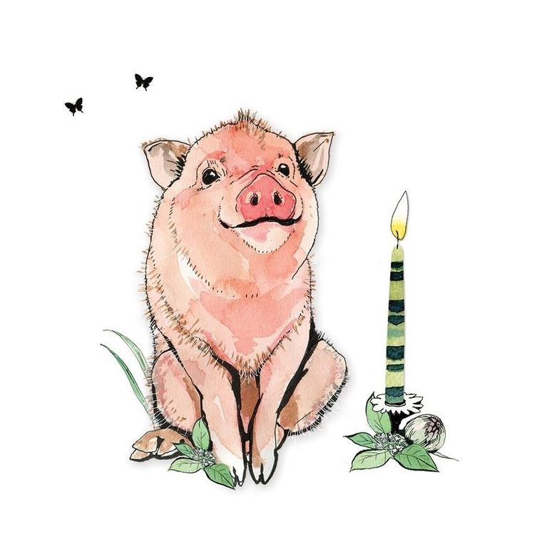 Clear Creations, Swarovski, karnet, kwadrat, Świnka