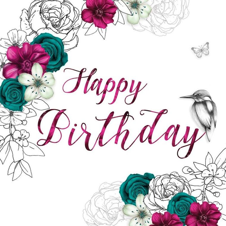 Clear Creations, Swarovski, karnet, kwadrat, Urodziny, kwiaty