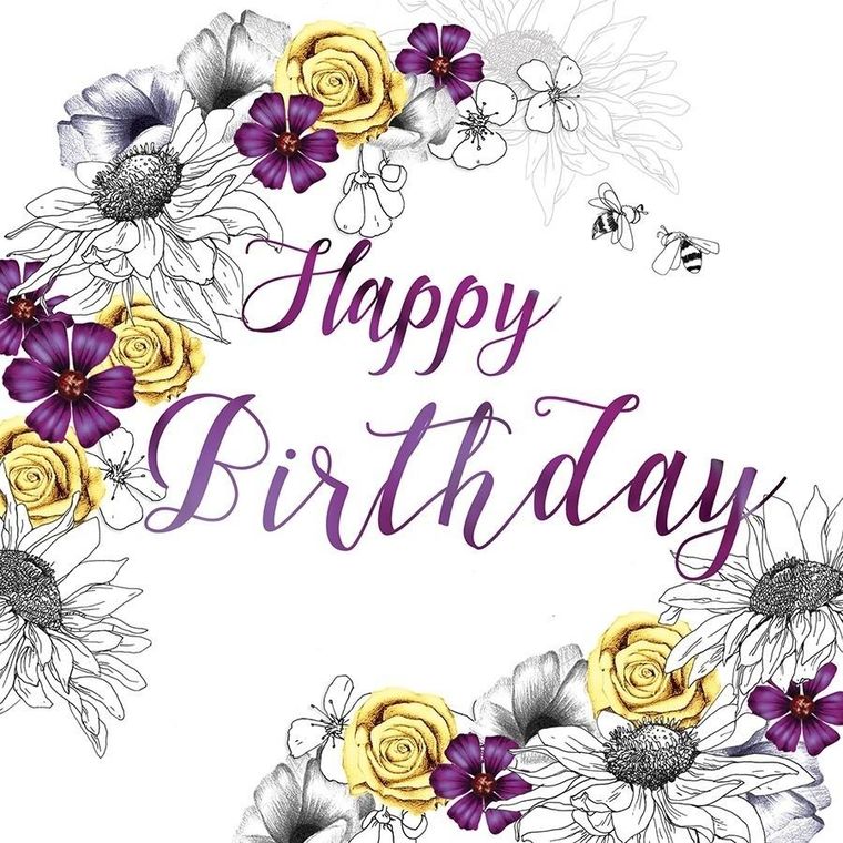 Clear Creations, Swarovski, karnet, kwadrat, Urodziny, kwiaty