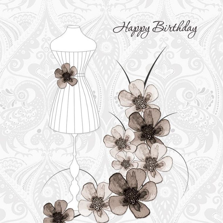 Clear Creations, Swarovski, karnet, kwadrat, Urodziny, sukienka