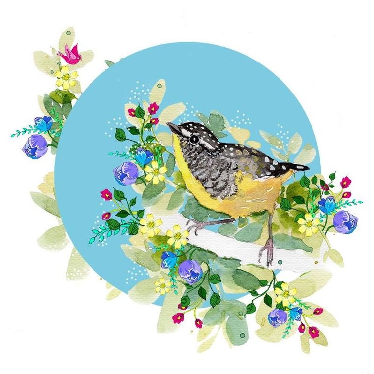 Clear Creations, Swarovski, karnet, kwadrat, żółty ptaszek