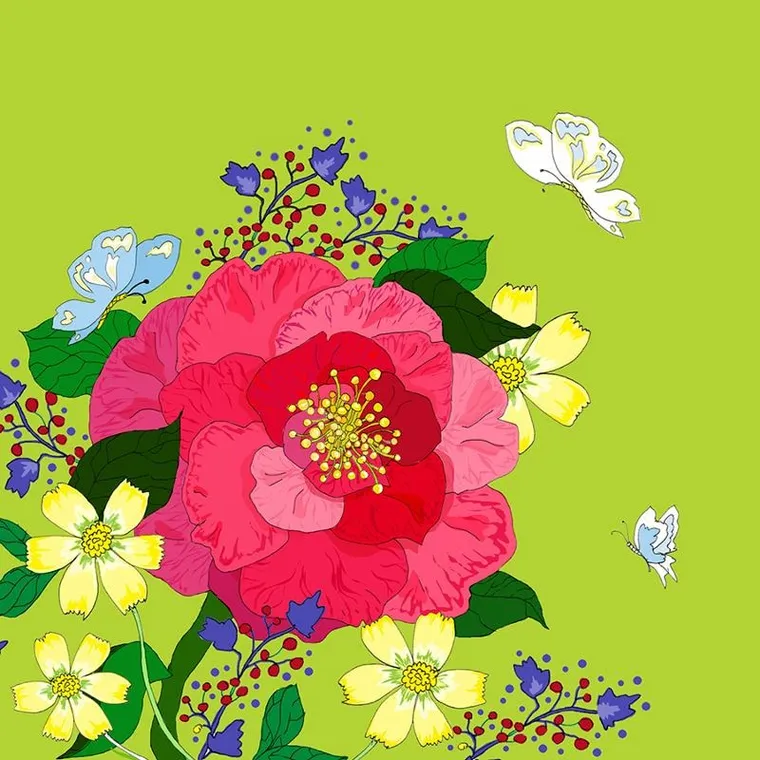 Clear Creations, Swarovski, karnet, Kwiaty, limonka