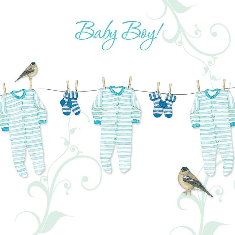 Clear Creations, Swarovski, karnet, Narodziny chłopiec, śpioszki