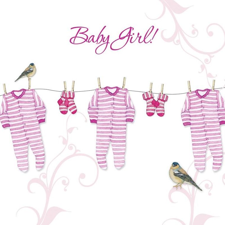 Clear Creations, Swarovski, karnet, Narodziny dziewczynka, śpioszki