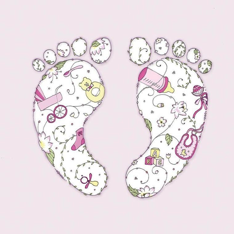 Clear Creations, Swarovski, karnet, Narodziny dziewczynka, stópki