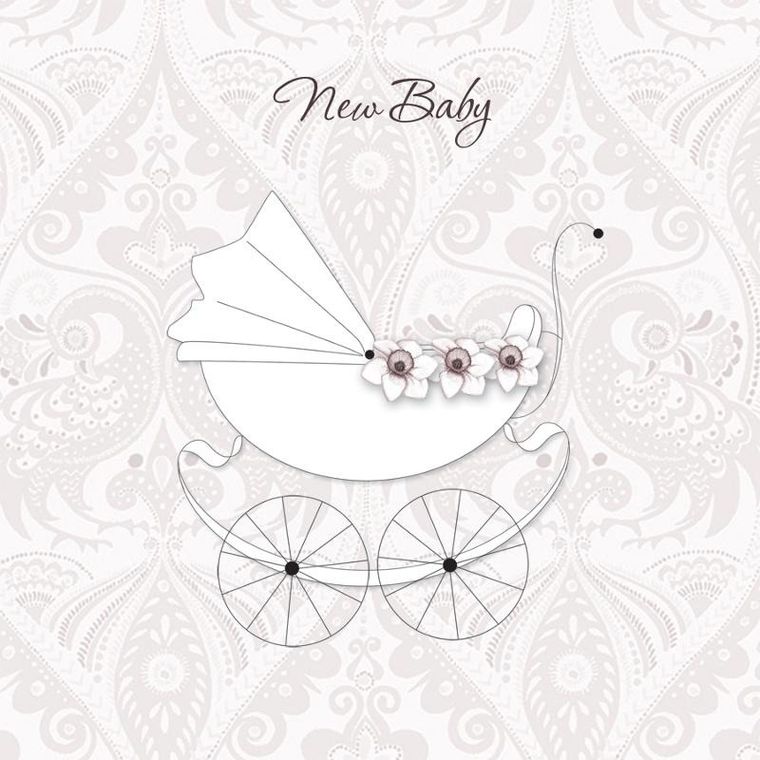 Clear Creations, Swarovski, karnet, Narodziny, wózek