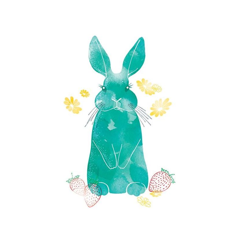 Clear Creations, Swarovski, karnet, Niebieski, królik