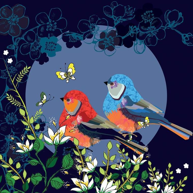 Clear Creations, Swarovski, karnet, Ptaszki i motylek