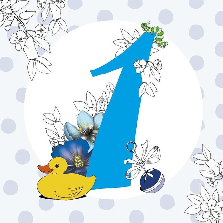 Clear Creations, Swarovski, karnet, Roczek chłopiec, kwiaty