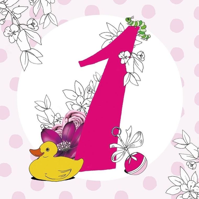 Clear Creations, Swarovski, karnet, Roczek dziewczynka, kwiaty