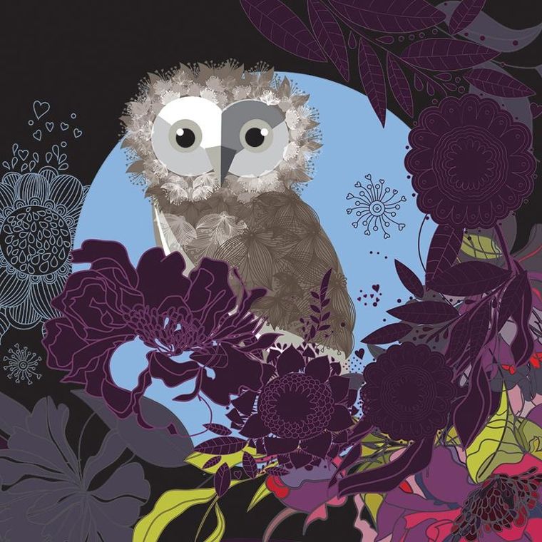 Clear Creations, Swarovski, karnet, Sowa