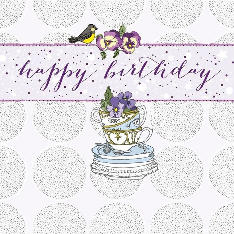 Clear Creations, Swarovski, karnet, urodziny, filiżanki