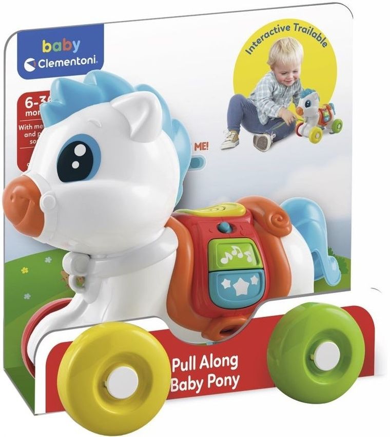 Clementoni, Baby, kucyk do ciągnięcia, zabawka interaktywnya