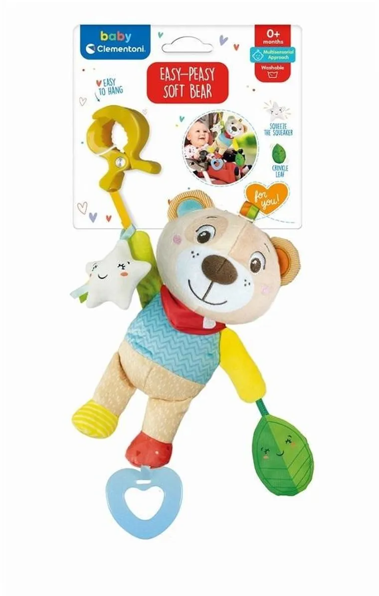 Clementoni, Baby, Misio, miękka zawieszka z gryzakiem